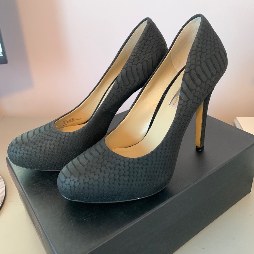 INC Black Snakeskin Heel - Size 8